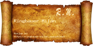 Ringbauer Milán névjegykártya